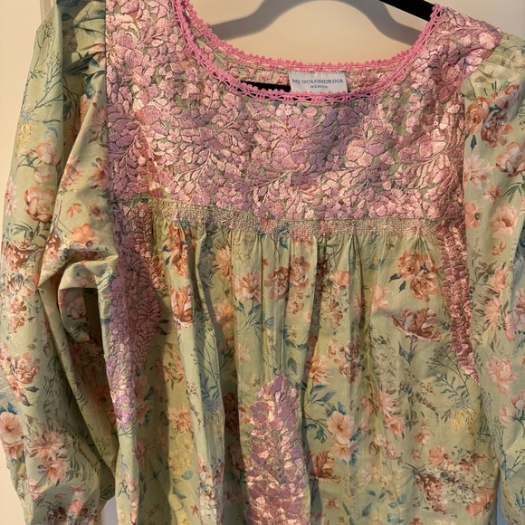 Mi Golondrina Pink & Green Soledad Verde Claro Floral | S - Picture 3 of 5